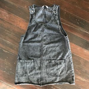 BERSHKA dark denim dress with buckle detail